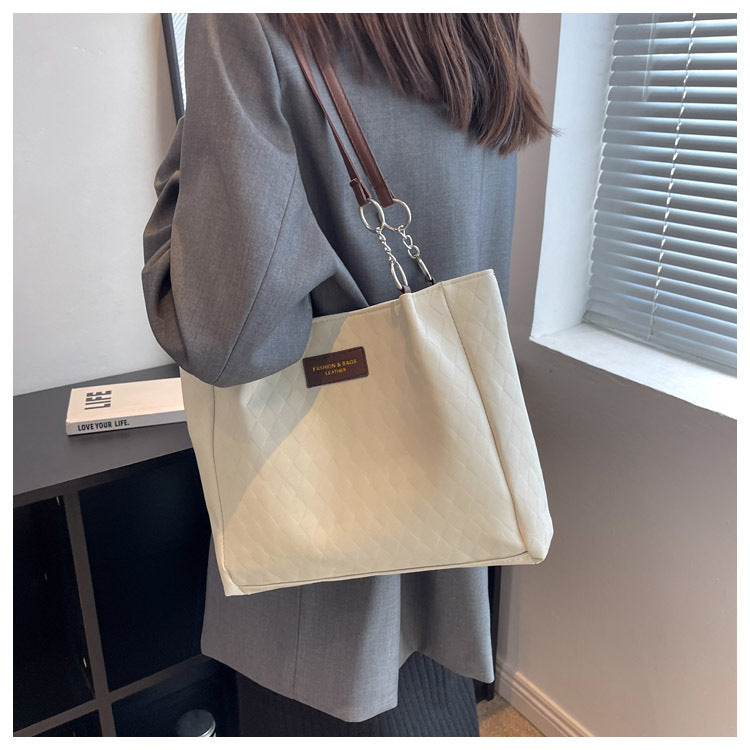 Bag women’s big-capacity Korean style fashion shoulder bag 2026 new women’s soft leather shopping tote bag trendy