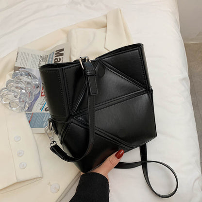 Solid Color Girl PU 2 Pieces Handbag Set Crossbody Small Tote Bags Women’s Shoulder Bag Purses