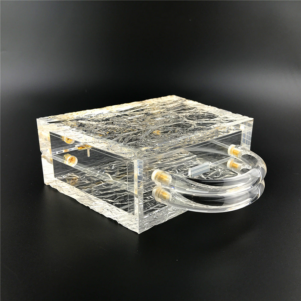Dongguan Personalized Cracked Ice Pattern Transparent Clear Acrylic Handbag