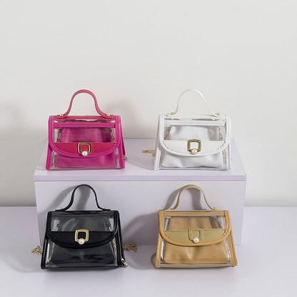 2026 Popular PVC Clear Bag Chain Women Messenger Bag Transparent Jelly Square Bag for Girls