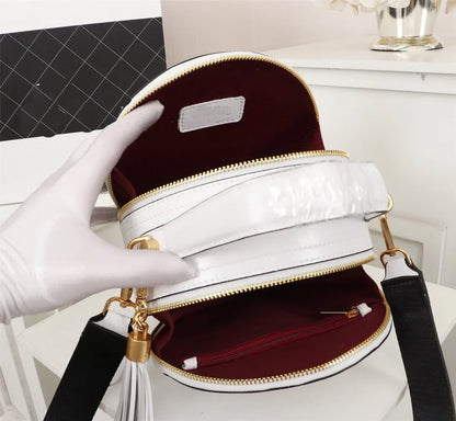 Black Leather Round Trending Designer Luxury Brand Bags Women Handbags Ladies