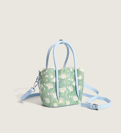 New Trendy Floral Printing Bag All-match Women Hand Bag Sets High Quality Soft PU Leather Ladies Crossbody Bag