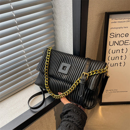 Women’s 2026 new fashion shoulder bag personality all-match women’s bag simple striped crossbody small square bag