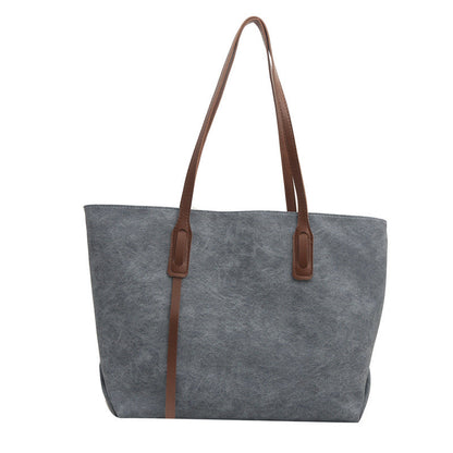 Women’s Canvas Tote Bag Retro PU Blocking Large Capacity Shoulder Date Shopping Bags Work Travel Hobo Bag