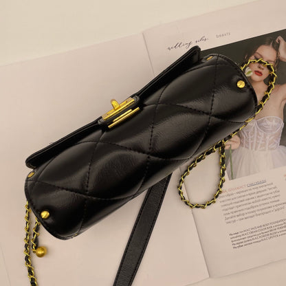 Korean version of the diamond chain bag fashion retro sheepskin messenger bag shoulder cylinder
