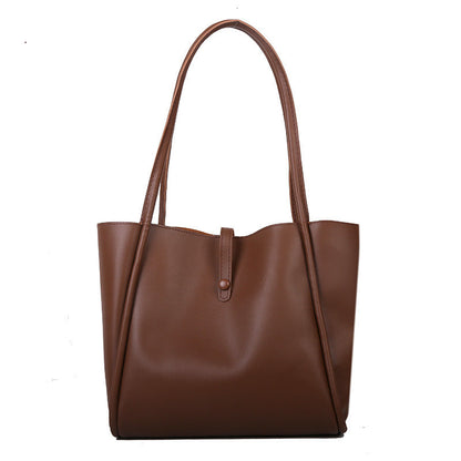 Korean style pure color sub-mother package 2026 new simple handbag tote bag high-volume fashion shoulder bag
