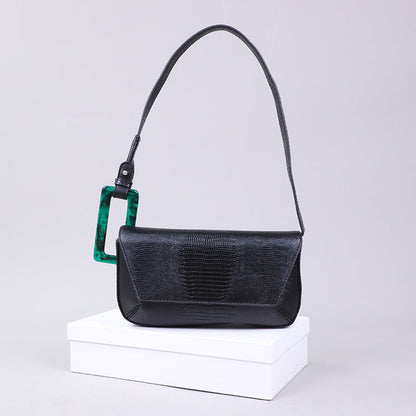 Ladies Chic Bag Special Resin Decoration Design Fashion PU Leather Square Shoulder Bag for Women Handbag
