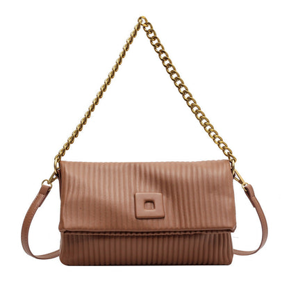 Women’s 2026 new fashion shoulder bag personality all-match women’s bag simple striped crossbody small square bag